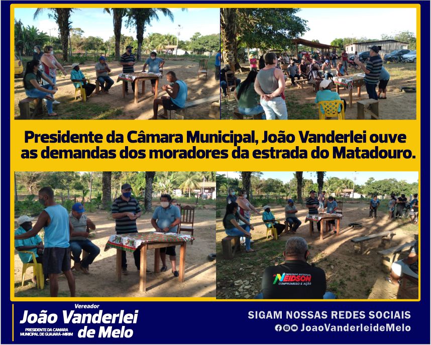 Presidente da Câmara Municipal, João Vanderlei ouve as demandas dos moradores da estrada do Matadouro.